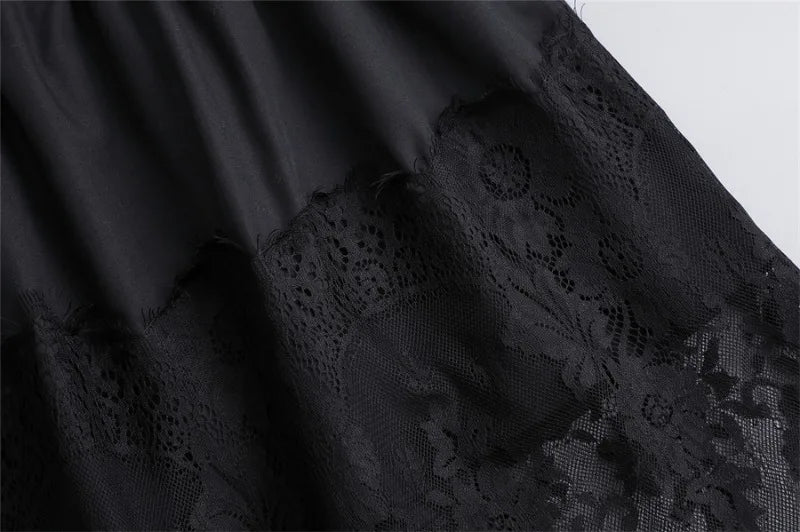 Women Lace Floral False Hem Layering Fake Top Lower Skirt Half Shirt Blouse Skirt Extenders Skirt Fake Hem