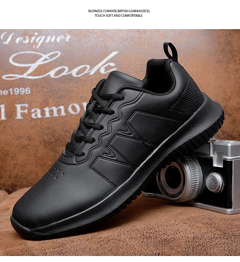 Casual Chef Shoes four Season new Lightweight Soft Sole Comfort Oil proof Men and Women's Chef Business Work Leather Shoe