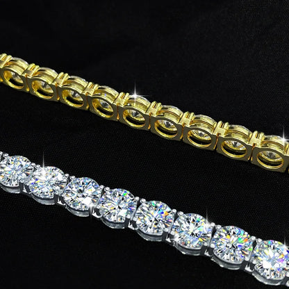 Luxury  Jewelry VVS Moissanite  Sterling Silver 925 Fashion Moissanite Tennis Chain Bracelet and Necklace For Women