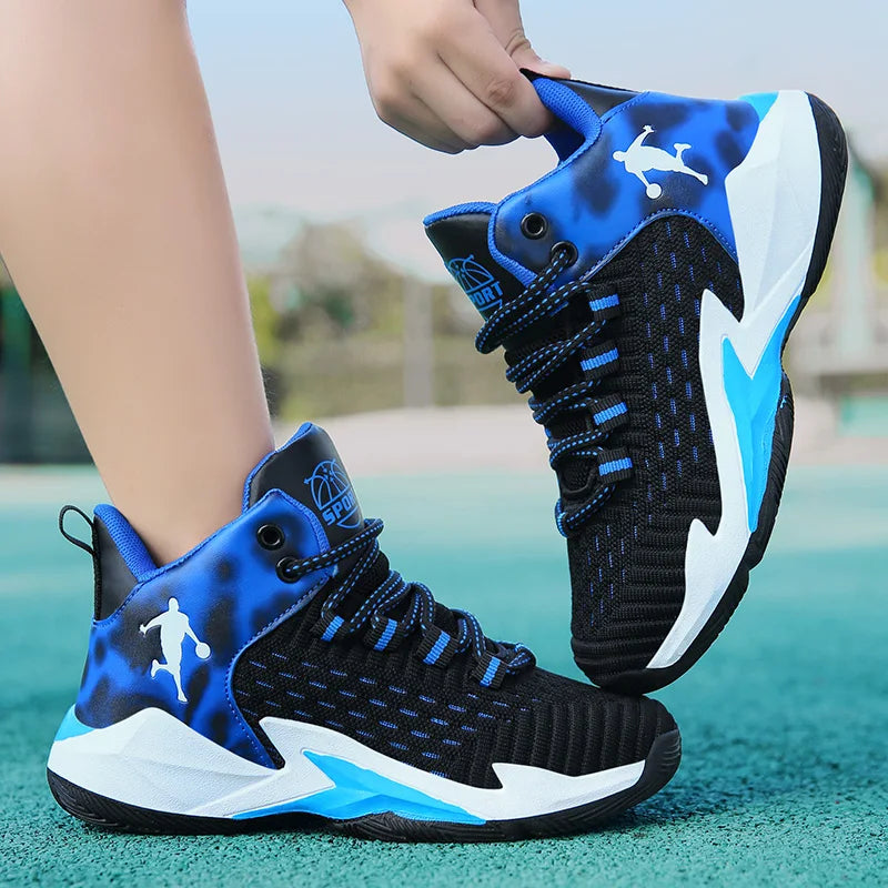 High Quality Children Casual Shoes Mesh Sneakers Comfortable Boy's Sport Shoes Fashion Cushioning Non-slip Kids Basketball Shoes