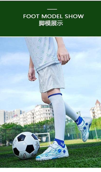Children Soccer Shoes Kids Football Boots Cleats Boys Lightweight Training Boots Youth Outdoor Futsal Shoes Non-slip Sneakers