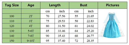 Girl Princess Dress Halloween 2026 Cosplay Party Costume Snow Queen Princess Clothes Children Outfit