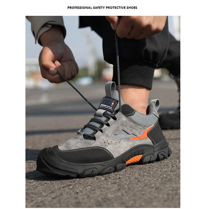 Men Safety Shoes Steel Toe Security Protection Work Boots Fashion Working Sneakers Anti-Smash Anti-puncture Indestructible Shoes