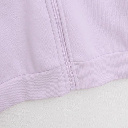 Donald Duck Letter Diamonds Fleece Sweatshirt Jacket Unisex Women Hooded Zip Up Jumper Tops