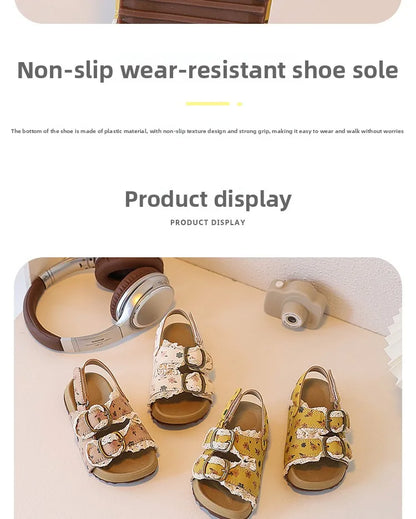 2026 Summmer Girls Shoes Comfortable Soft Sole Sandals Fashionable Open Toe Polka Dot Sandals Boys Girls Beach Shoes