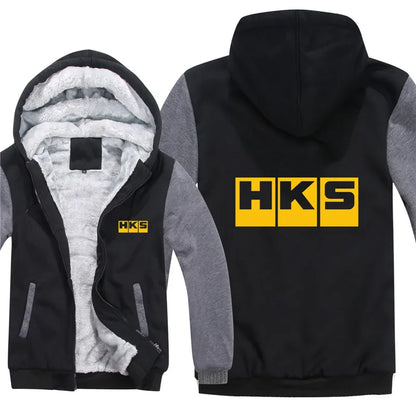 HKS Power and Sports Hoodies Men Streetwear Coat Wool Liner Jacket HKS Sweatshirts Warm Hoody