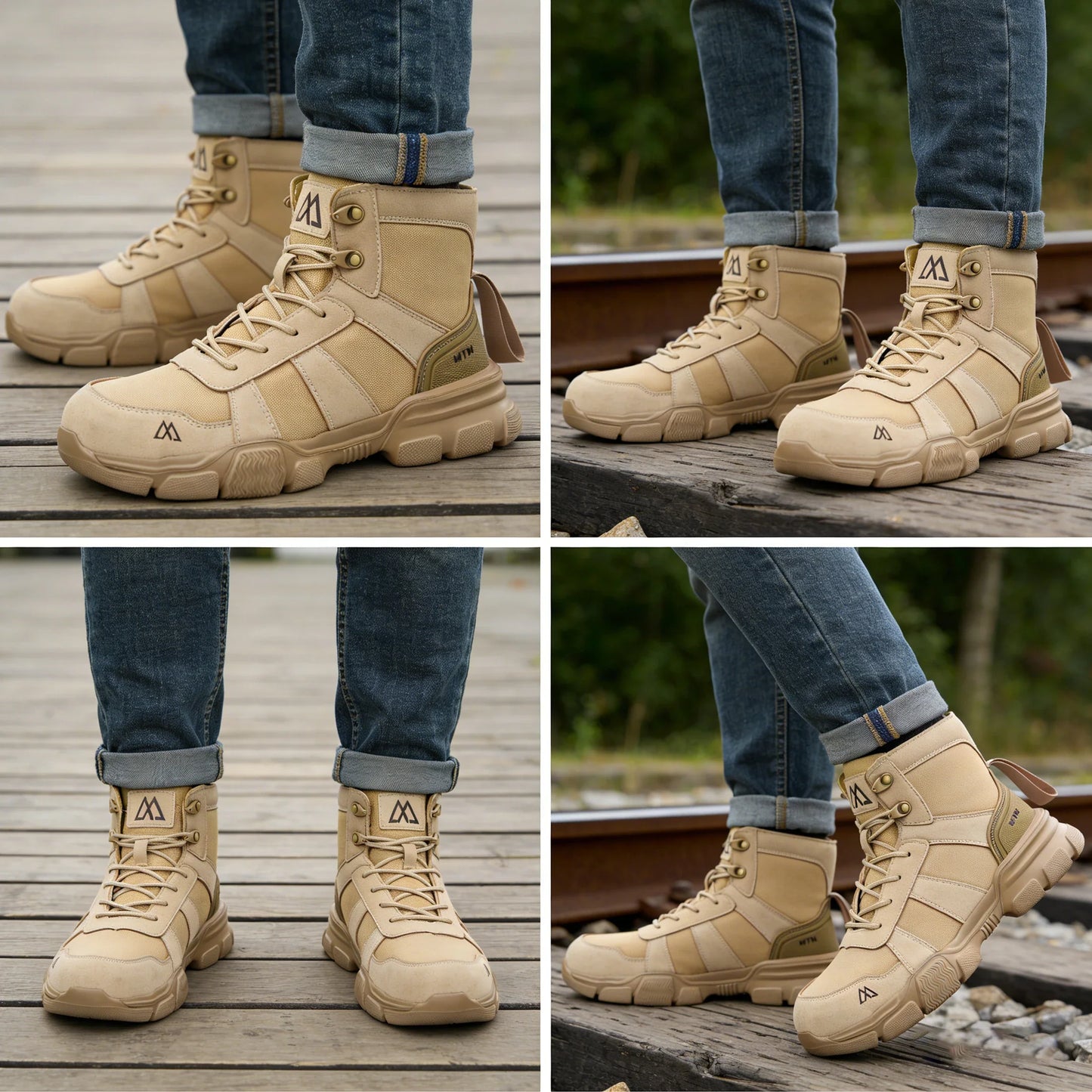 Rotating Button Style Protective Shoes Men Safety shoes Anti-Smash Puncture-Proof Indestructible Work Boots Steel Toe Men Shoes