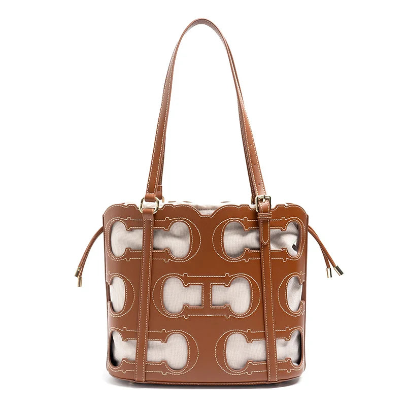 High-end Brand Women's Handbag Fashion Hollow 2025 New Large Capacity Simple Shoulder Bag