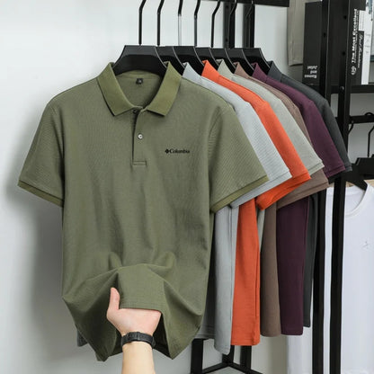 100% pure cotton summer new men's short sleeved polo shirt comfortable and breathablehigh-end brand designer embroidered T-shirt