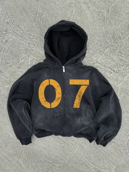 New Trend Hoodie Y2K Personalized Printed Sweatshirt Men's Harajuku Jacket Gothic Zipper Casual Sportswear Loose Fashion Hoodie