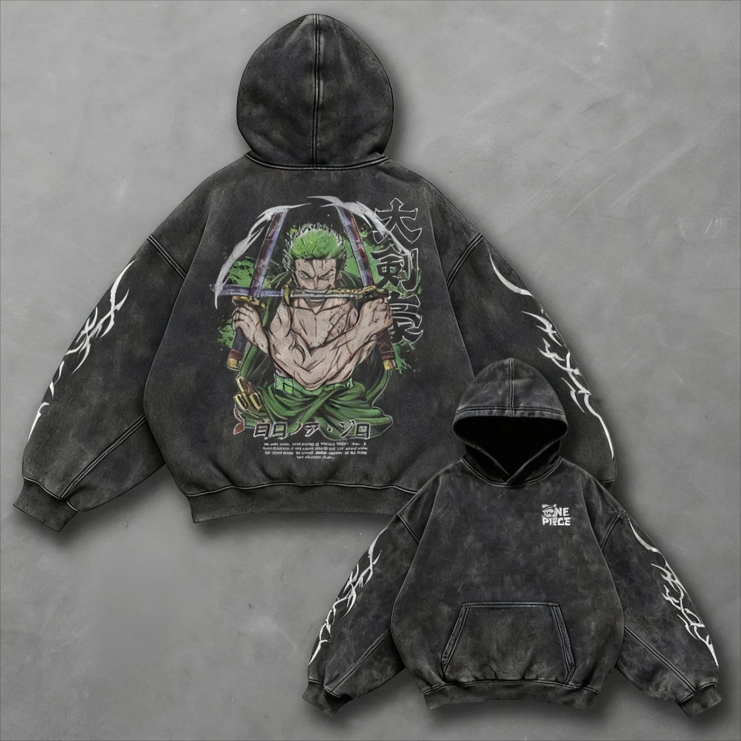 Autumn New One Piece Anime Print Vintage Hoodie Men Women Pullover Sweatshirt Oversized Wash Long Sleeve Top Harajuku Streetwear