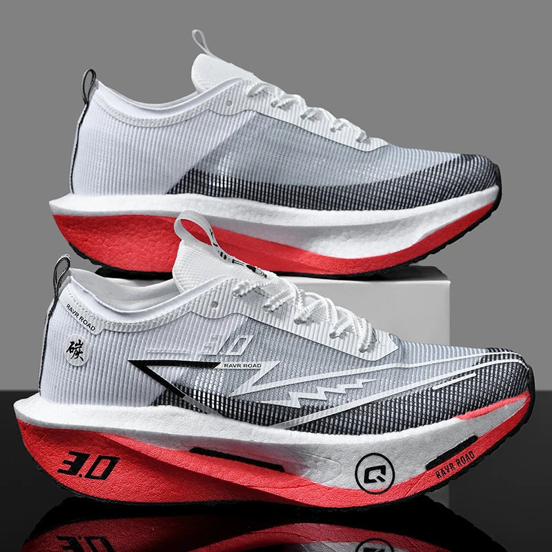 Tênis Esportivo Masculino com Placa de Carbono de Palma Inteira Tênis de Corrida Masculino e Feminino para Maratona com Amortecimento de Choque para Treinamento de Atletismo
