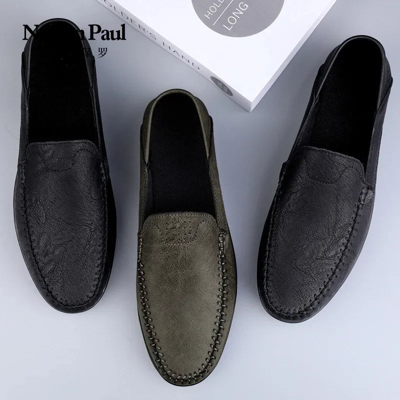 2025 shoes men's lazy one-pedal spot solid color men's shoes summer men shoes British cross-border large-size casual