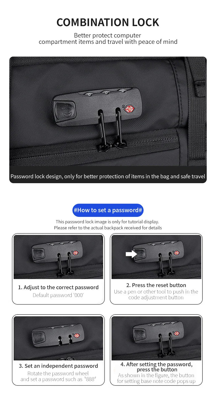 Men's Backpack with Expandable Vacuum Compression, Large Capacity, Dry and Wet Separation, Multifunctional Business Backpack for Short Business Trips