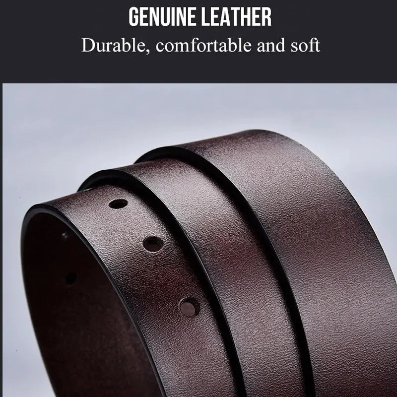 Men's Cow Leather Belts Luxury Strap Male Belts For Fashion Classice Vintage Pin Buckle Men Belt High Quality