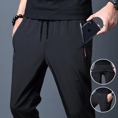 2026 Men's Running Pants Quick-Dry Thin Casual Trousers Sport Pants with Zipper Pockets Sportswear quick-dry Jogging Sportpants