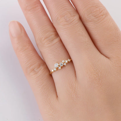Colar e Anel de Diamantes Moissanite Prata Esterlina 925 Conjunto de Joias com Pingente de Aglomerado para Mulheres Anéis de Noivado Presente