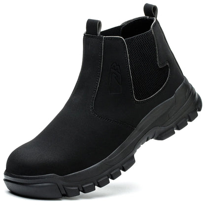 Rotating Button Work Shoes for Men Anti Puncture Work Sneakers Waterproof Work Safety Shoes Non Slip Steel Toe Tactical Boots