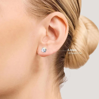 D VVS1 Moissanite Four Claw Earrings For Women Man S925 Sterling Silver Sparkling Wedding Jewelry Shipping from the USA