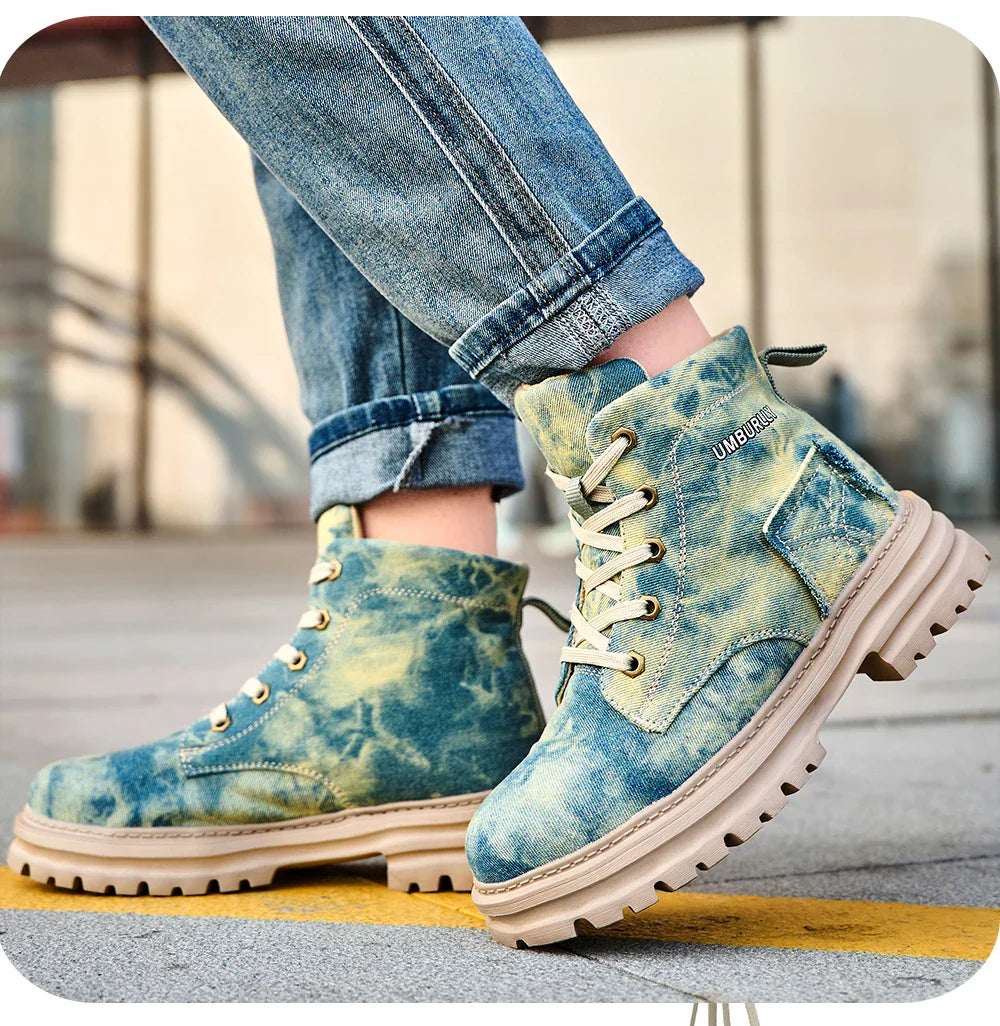 2025 New Fashion Women's Safety Shoes Smashing Steel Head Puncture Proof Kevlar Street Outdoor Light Women's Work Boots