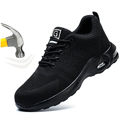 Hot Safety Work Shoes for Men & Women - Steel Toe Anti-Puncture Breathable Sneakers with Air Cushion Comfort Gift