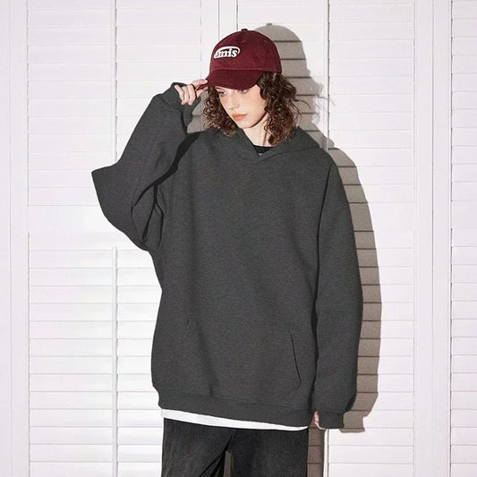 Anime Cotton Hoodie Gray Color Character Print with Multi Color Flame Dragon Creature Pattern Casual Streetwear