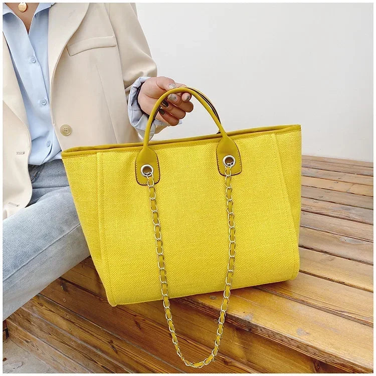 Fashion Make Up Designer Big Women's 2025 New Korean Fashion Casual Large Capacity Shoulder Crossbody Chain Tote Bag
