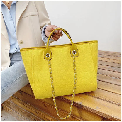 Fashion Make Up Designer Big Women's 2025 New Korean Fashion Casual Large Capacity Shoulder Crossbody Chain Tote Bag