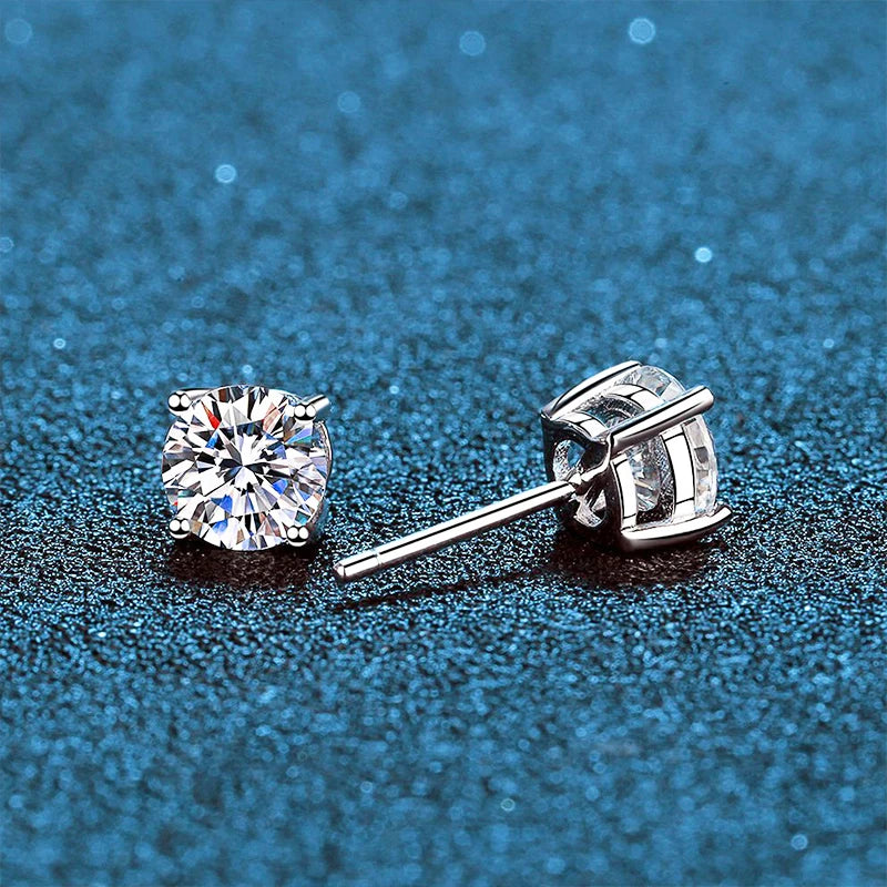 0.5-2ct Moissanite Diamond Stud Earrings for Women Original 925 Sterling Silver Lady's Moissanite Earring New 2026