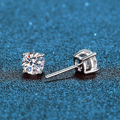 0.5-2ct Moissanite Diamond Stud Earrings for Women Original 925 Sterling Silver Lady's Moissanite Earring New 2026