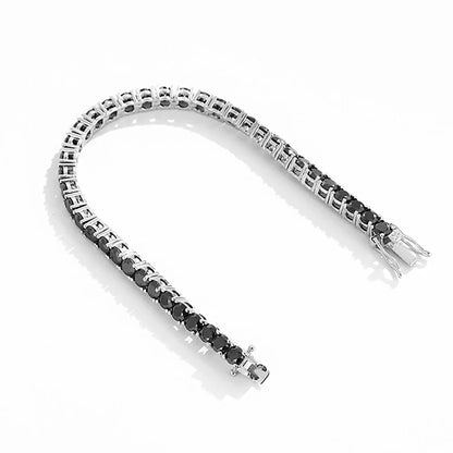 3mm 4mm 5mm Black Moissanite Tennis Bracelet For Women Men Gift 100% S925 Sterling Silver Plated 18K Hand Chain Jewelry