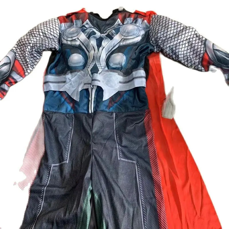 Children Thor Muscle Cos Costumes Cloak Boy Superhero Cosplay Costume With Mask Jumpsuits Halloween Carnival Clothes for Kids