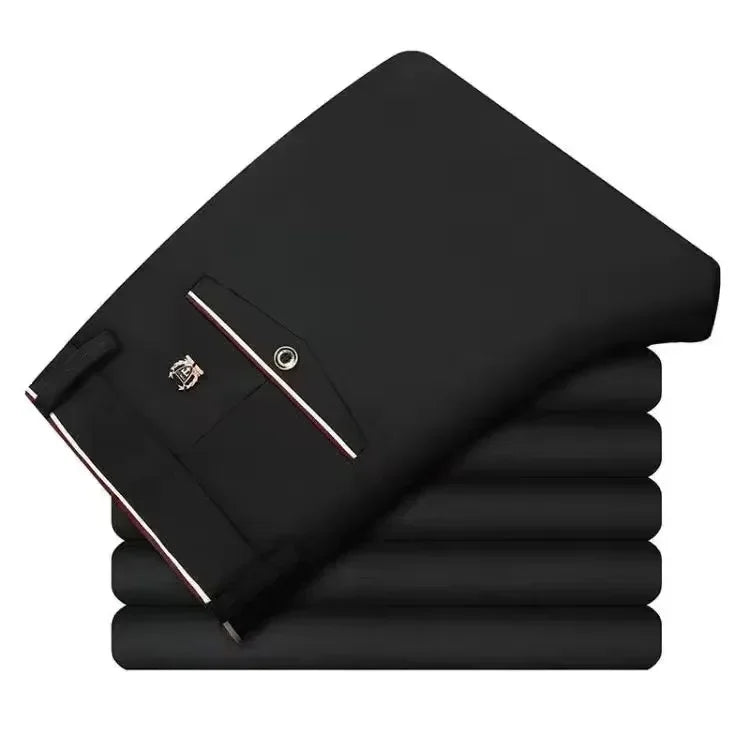 Men‘s Suit Pants Business Office Male Dress Pants Elastic Wrinkle Resistant Big Size Classic Casual Trousers Black Navy Blue