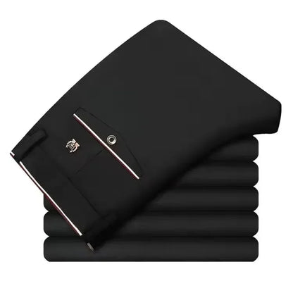Men‘s Suit Pants Business Office Male Dress Pants Elastic Wrinkle Resistant Big Size Classic Casual Trousers Black Navy Blue