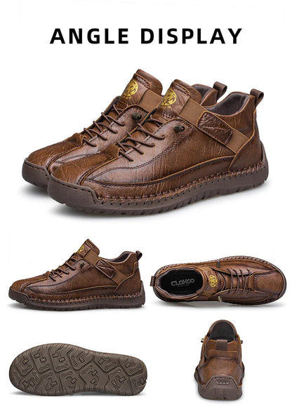 CLOHOO Botas Casuais Esportivas Masculinas Cano Alto Feitas à Mão Respiráveis para Uso ao Ar Livre com Opções de Tamanho Estendido Botas Clássicas de Tornozelo