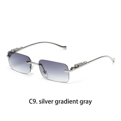 rimless sunglasses UV400 fashion square metal glasses for men women designer man's brand sun glasses shades for outdoor