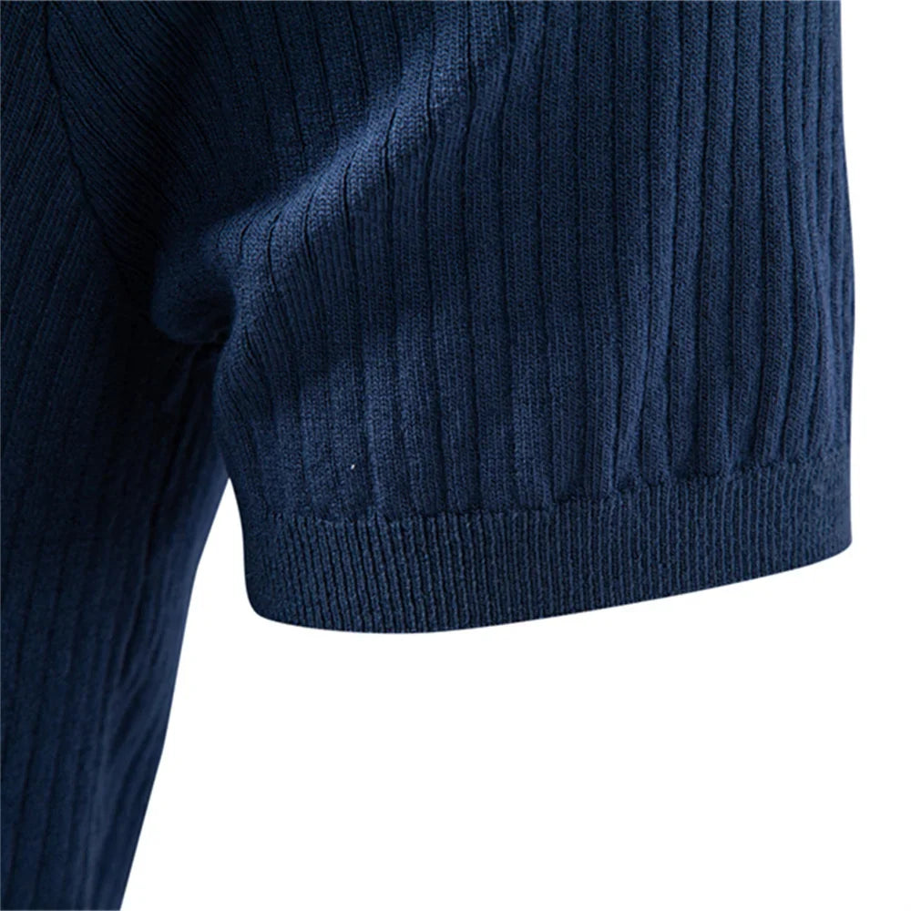 Men's Classic Polo Shirt Solid Color Breathable Elegant Casual Luxury Old Money Style for Men