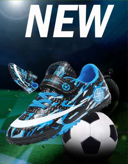 Hot Child Football Boots Outdoor Trainers Soccer Shoes For Kids Boys Hook Loop Football Sneakers Cleats Futsal Shoes Children