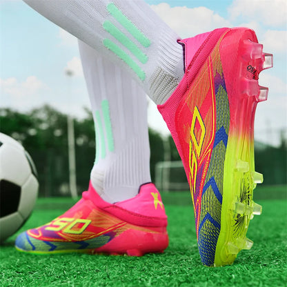New Men Soccer Shoes Training TF/FG Outdoor Sport Football Boots Adult Long Spikes Non Slip Cleats Breathable Match Comfortable