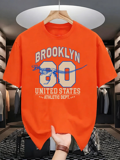 Brooklyn United States Athletic Dept Men T Shirt Soft All-Match Fashion Sportswear Summer O-Neck Tee Unisex Loose Cotton Clothes