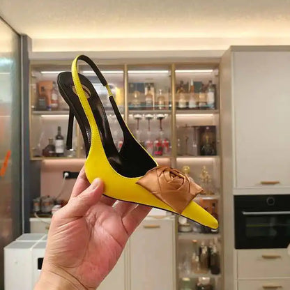 Ladies' Springand SummerStiletto Heelswith PointedPoints AndHollow OutBanquet Shoes,European AndAmerican SexyRose Fashion Shoes