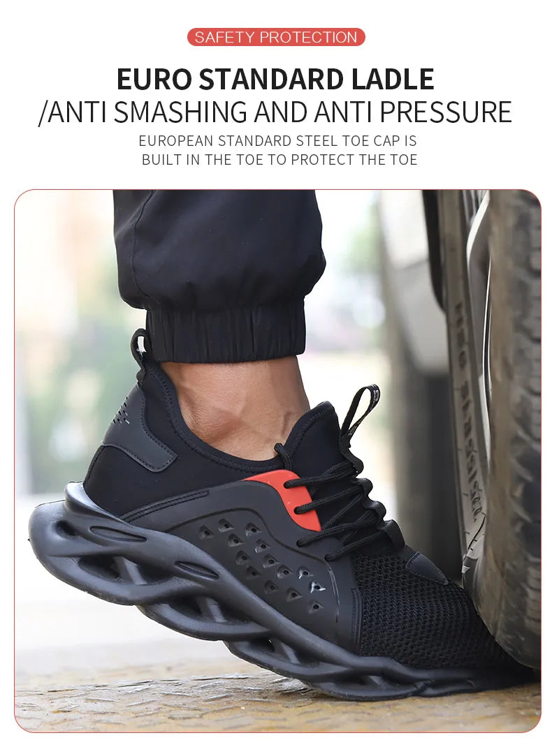 Comfortable Indestructible Safety Shoes Men Work Sneakers Light Security Boots Men Puncture-Proof Work Boots Steel Toe Shoes