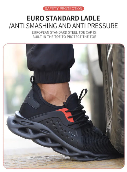 Comfortable Indestructible Safety Shoes Men Work Sneakers Light Security Boots Men Puncture-Proof Work Boots Steel Toe Shoes
