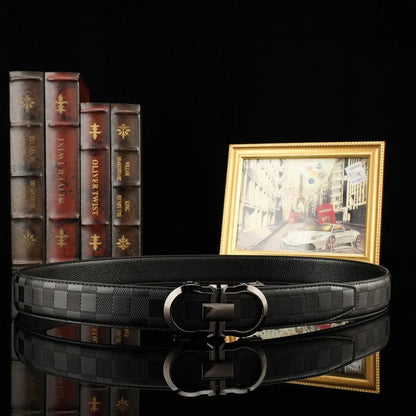 2026 Hot Selling Men's Belt - Genuine Leather Automatic Buckle, Luxury High Quality Waistband for Business & Casual Wear