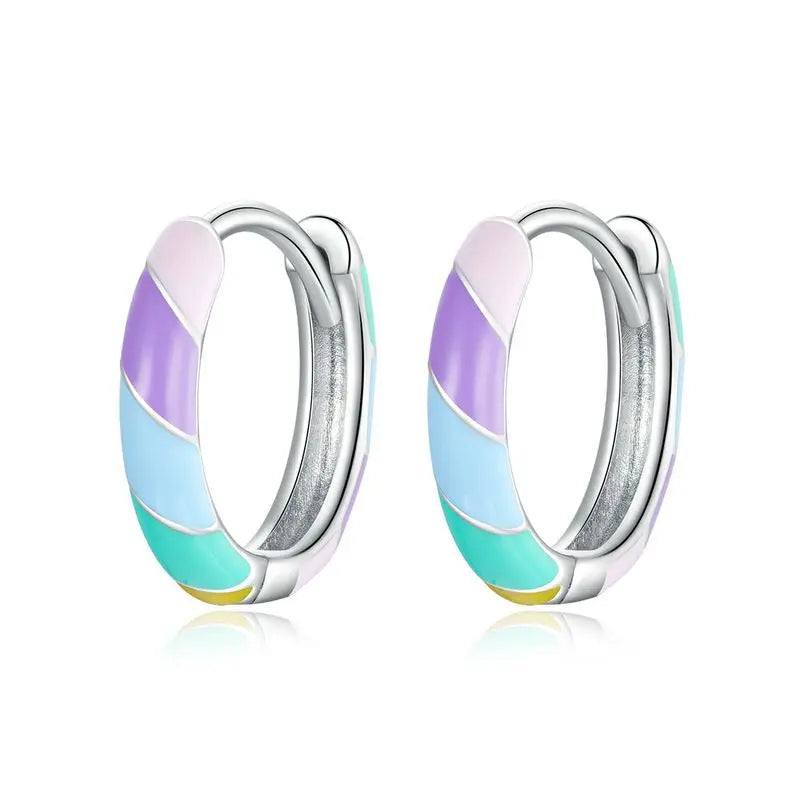 925 Sterling Silver European Simple CZ Ear Buckles Heart Hoop Earrings for Women Wedding Gift Minimalism Jewelry E737