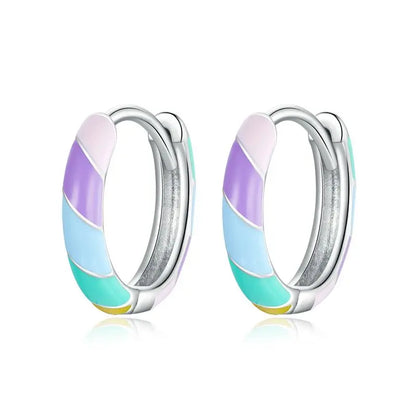 925 Sterling Silver European Simple CZ Ear Buckles Heart Hoop Earrings for Women Wedding Gift Minimalism Jewelry E737