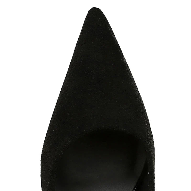 Autumn Simple Elegant 10cm 7cm High Heels Stiletto Womens Shoes Pointed Black Etiquette Professional Single Shoes Wedding Shoes