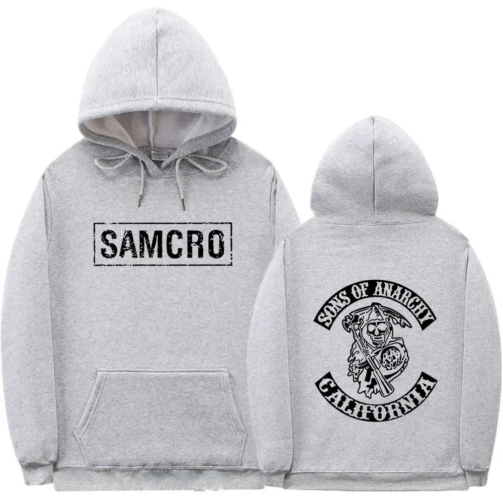 Autumn and Winter Printed Pure Cotton Fashion Trend Hip-hop Loose Casual Hoodie for Men and Women, The Son of Anarchy