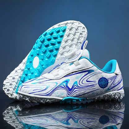 Kids Soccer Cleats Boys Girls Professional Football Shoes FG/TF Grass Training Non-Slip Athletic Sneakers Breathable Comfortable
