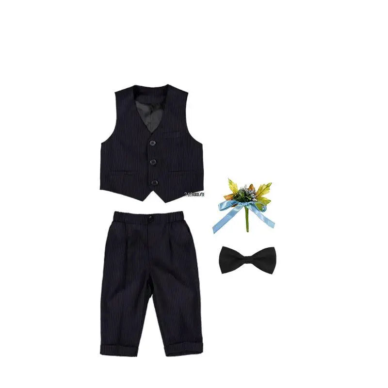 Kids 1 Year Birthday Dress Baby Boys Green Velvet Blazer Jacket Pants Photograph Suit Children Wedding Performance Party Wear